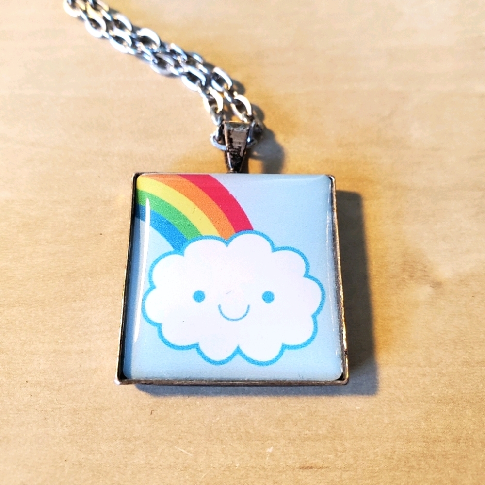 Kawaii Rainbow Cloud Necklace 🌈